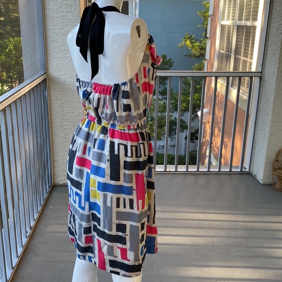 Anthro •corey lynn calter• Silk/Linen Rare Abstract Dress • Size 2 - Picture 8 of 12